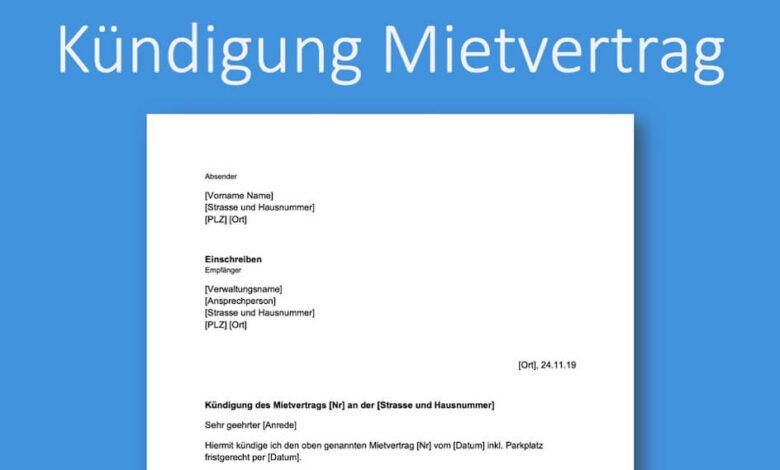 kündigung mietvertrag vorlage